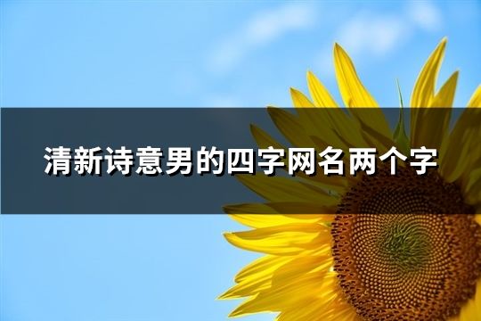 清新詩意男的四字網名兩個字(共43個) 清新詩意男的四字網名兩個字(共43個)