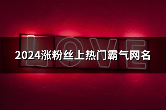 2024漲粉絲上熱門霸氣網名(共61個)