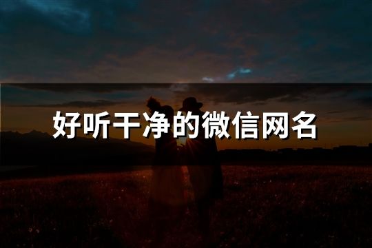 好聽干凈的微信網名(157個)