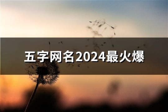 五字網名2024最火爆(共43個)