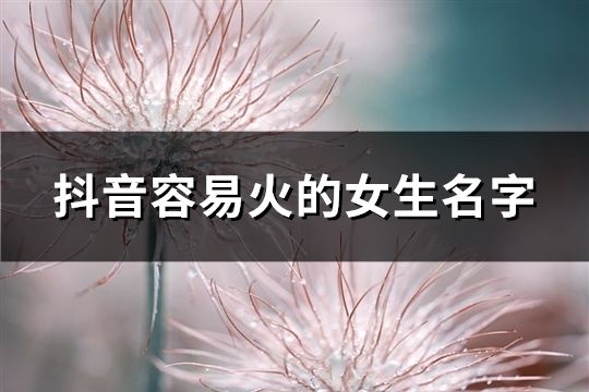 抖音容易火的女生名字(58個)