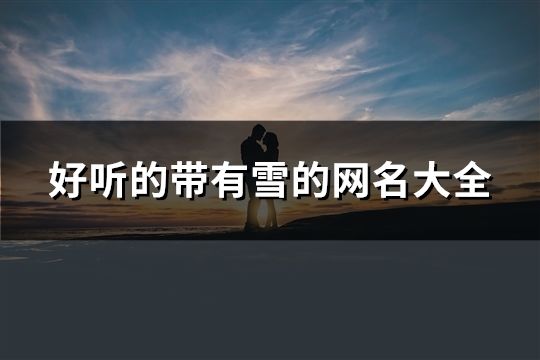 好聽的帶有雪的網名大全(376個)