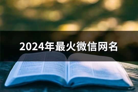 2024年最火微信網名(共37個) 2024年最火微信網名(共37個)