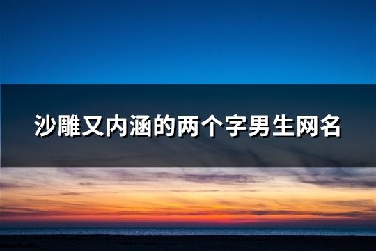 沙雕又內(nèi)涵的兩個字男生網(wǎng)名(189個)