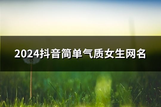 2024抖音簡單氣質女生網名(精選148個)