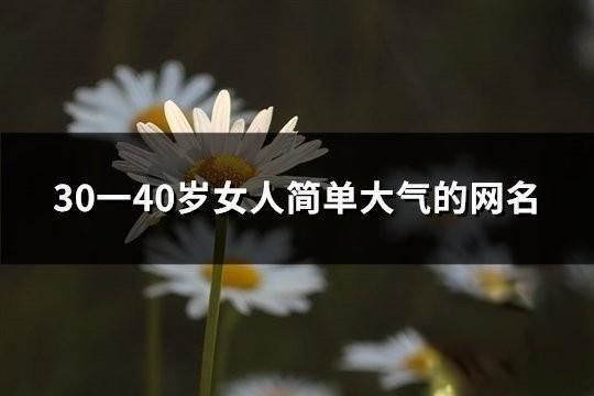 30一40歲女人簡單大氣的網名(精選153個)