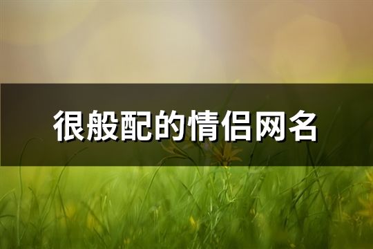 很般配的情侶網名(精選137對)