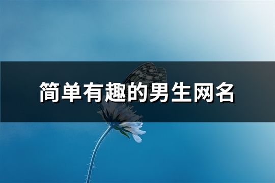 簡單有趣的男生網名(精選127個)