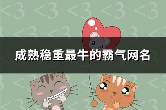 成熟穩(wěn)重最牛的霸氣網(wǎng)名(共145個)