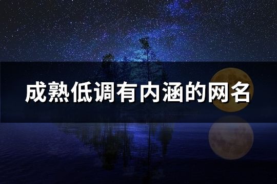 成熟低調(diào)有內(nèi)涵的網(wǎng)名(88個)