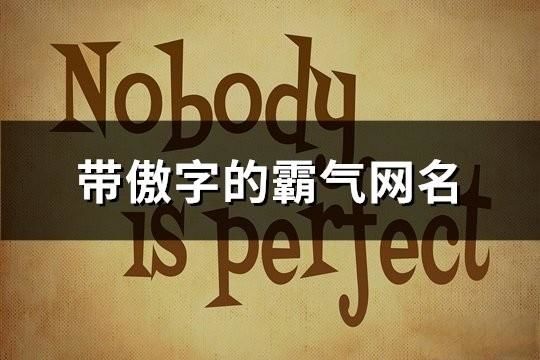 帶傲字的霸氣網名(共65個)
