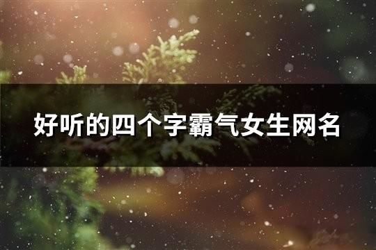 好聽的四個字霸氣女生網名(共198個)
