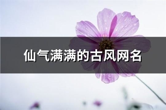仙氣滿滿的古風網名(共99個)