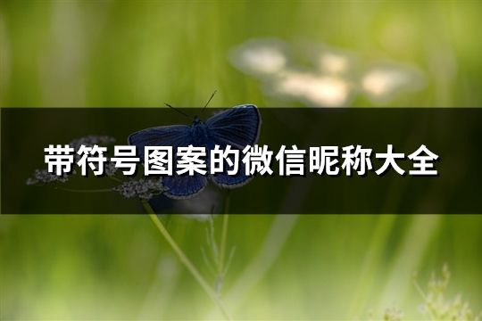 帶符號圖案的微信昵稱大全(精選123個)