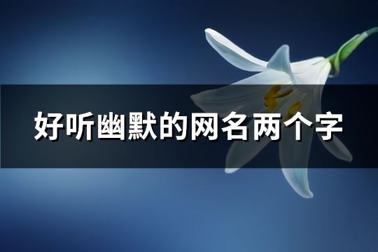 好聽幽默的網名兩個字(共190個)