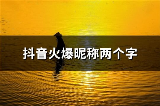 抖音火爆昵稱兩個字(共184個)