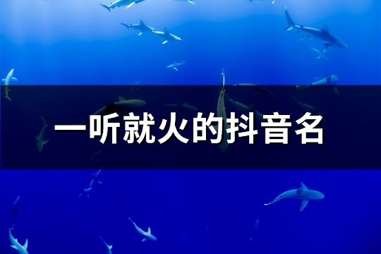 一聽就火的抖音名(共121個)