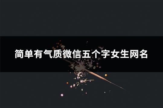 簡(jiǎn)單有氣質(zhì)微信五個(gè)字女生網(wǎng)名(126個(gè))