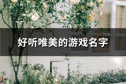 好聽唯美的游戲名字(144個(gè))