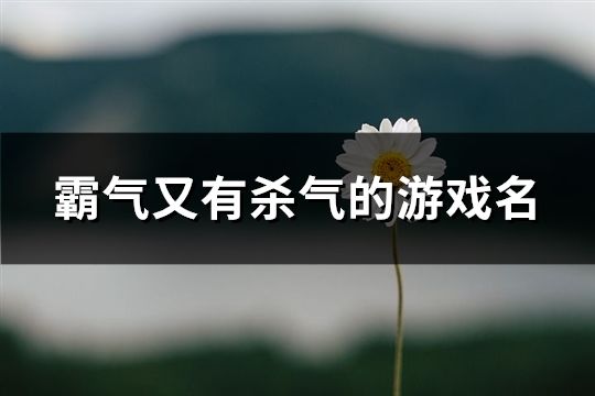 霸氣又有殺氣的游戲名(110個)