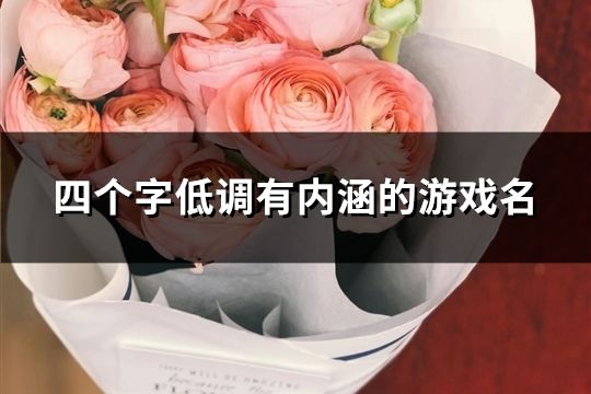 四個字低調有內涵的游戲名(精選115個)