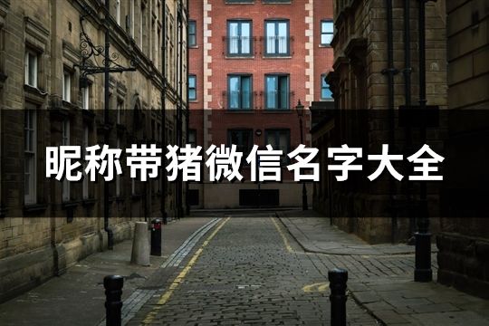 昵稱帶豬微信名字大全(83個)