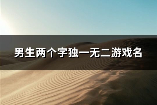 男生兩個(gè)字獨(dú)一無二游戲名(136個(gè))