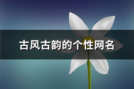 古風(fēng)古韻的個性網(wǎng)名(共582個)