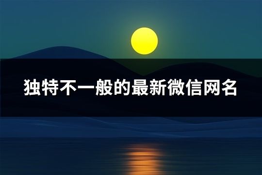 獨特不一般的最新微信網名(962個)