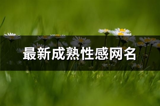 最新成熟性感網名(精選668個)