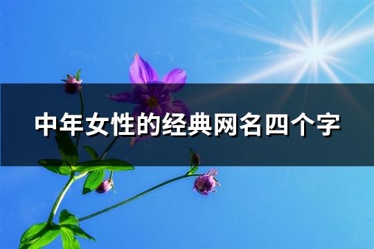 中年女性的經(jīng)典網(wǎng)名四個(gè)字(共854個(gè))