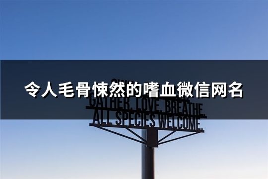 令人毛骨悚然的嗜血微信網名(共169個)