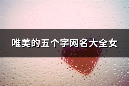 唯美的五個字網名大全女(113個)