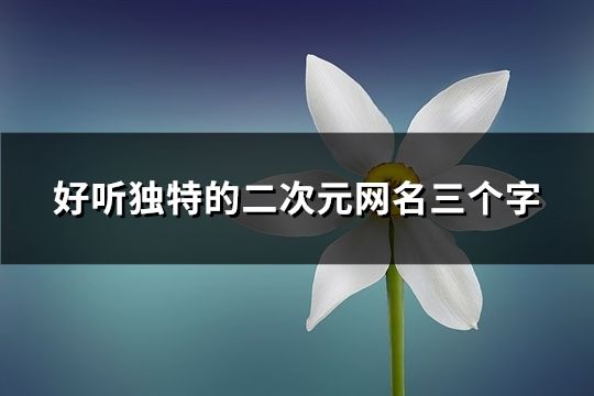 好聽獨特的二次元網名三個字(共128個)