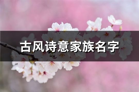 古風詩意家族名字(852個)