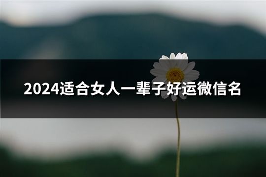 2024適合女人一輩子好運微信名(共111個)