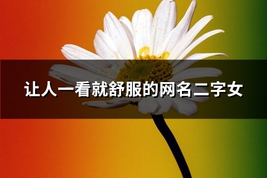 讓人一看就舒服的網名二字女(精選138個)
