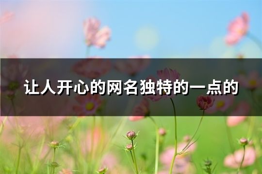 讓人開心的網(wǎng)名獨特的一點的(精選270個)