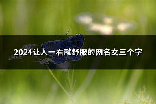 2024讓人一看就舒服的網名女三個字(160個)