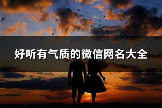 好聽有氣質的微信網名大全(精選1390個)