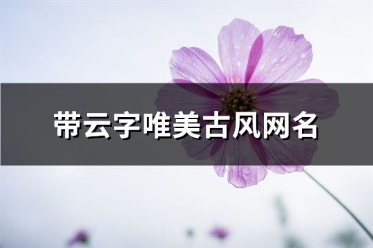 帶云字唯美古風(fēng)網(wǎng)名(共75個)