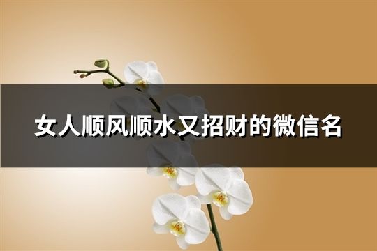 女人順風順水又招財的微信名(精選199個)