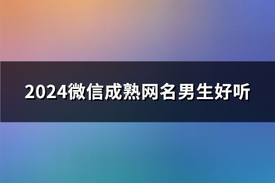 2024微信成熟網(wǎng)名男生好聽(92個)