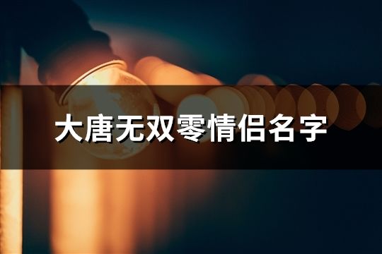大唐無雙零情侶名字(共92個)
