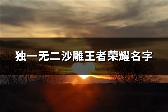 獨一無二沙雕王者榮耀名字(精選474個)