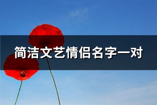 簡潔文藝情侶名字一對(共170對)