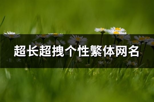超長超拽個性繁體網(wǎng)名(精選284個)