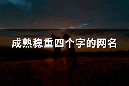 成熟穩重四個字的網名(293個)