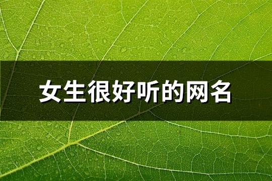 女生很好聽的網名(203個)