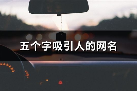 五個字吸引人的網(wǎng)名(精選244個)